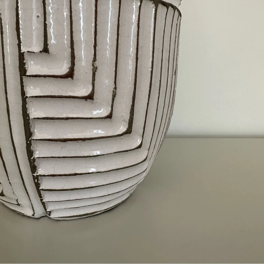 West Elm Ribbed Ceramic Stoneware Vase
